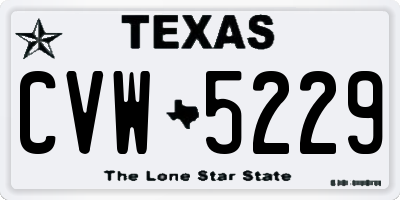 TX license plate CVW5229