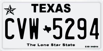 TX license plate CVW5294