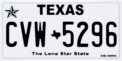 TX license plate CVW5296