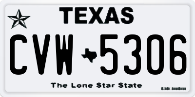 TX license plate CVW5306