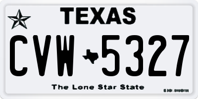 TX license plate CVW5327