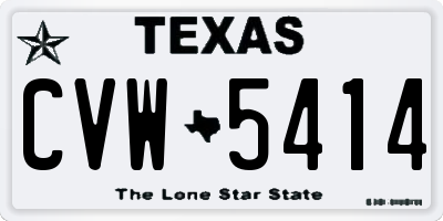 TX license plate CVW5414