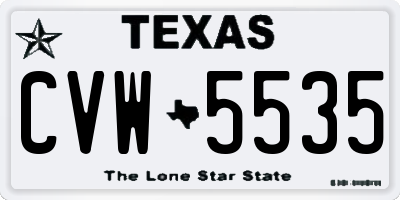 TX license plate CVW5535