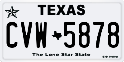 TX license plate CVW5878