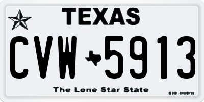 TX license plate CVW5913