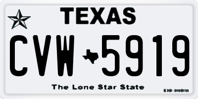 TX license plate CVW5919