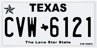 TX license plate CVW6121