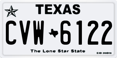 TX license plate CVW6122