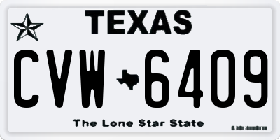 TX license plate CVW6409