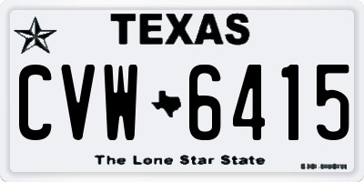 TX license plate CVW6415
