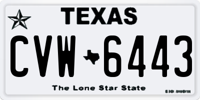 TX license plate CVW6443