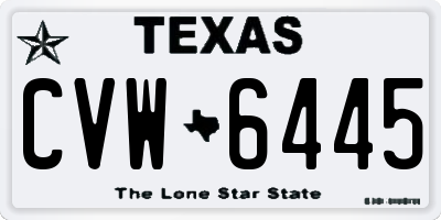 TX license plate CVW6445