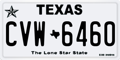 TX license plate CVW6460