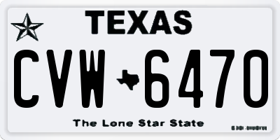 TX license plate CVW6470