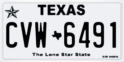 TX license plate CVW6491