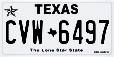 TX license plate CVW6497