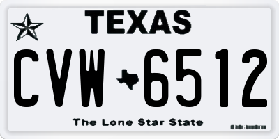 TX license plate CVW6512