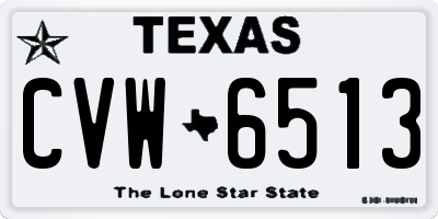 TX license plate CVW6513