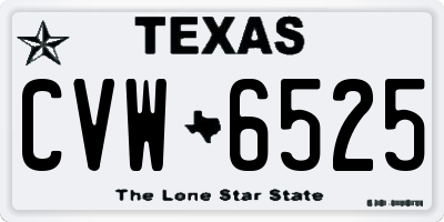 TX license plate CVW6525