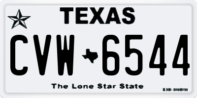 TX license plate CVW6544