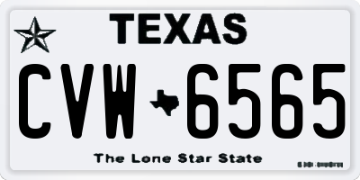 TX license plate CVW6565