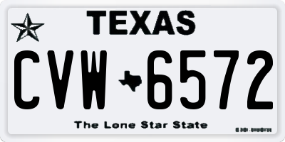 TX license plate CVW6572