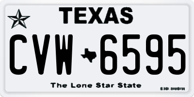 TX license plate CVW6595