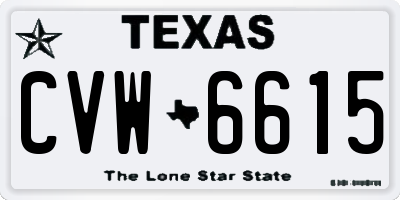 TX license plate CVW6615