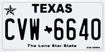 TX license plate CVW6640