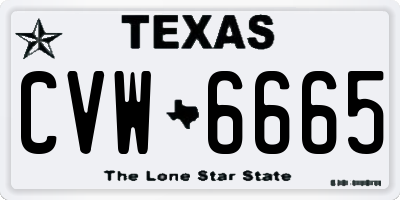 TX license plate CVW6665