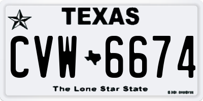 TX license plate CVW6674