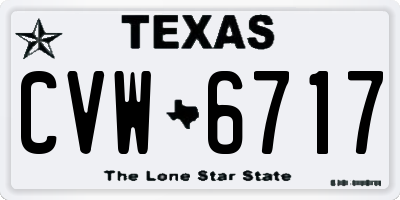 TX license plate CVW6717