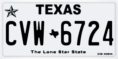 TX license plate CVW6724