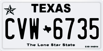 TX license plate CVW6735
