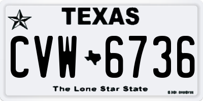 TX license plate CVW6736