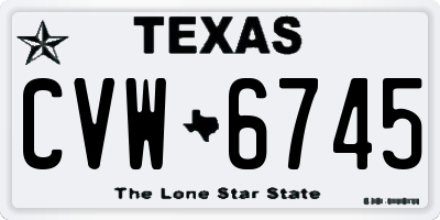TX license plate CVW6745