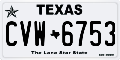TX license plate CVW6753