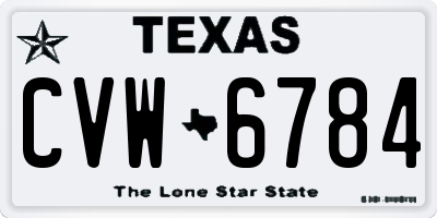TX license plate CVW6784