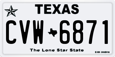 TX license plate CVW6871