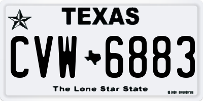 TX license plate CVW6883