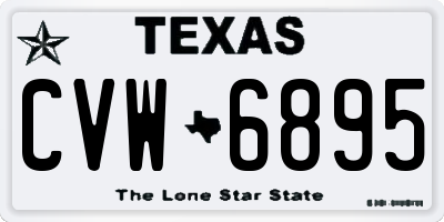 TX license plate CVW6895