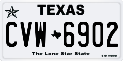 TX license plate CVW6902