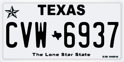TX license plate CVW6937