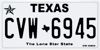 TX license plate CVW6945