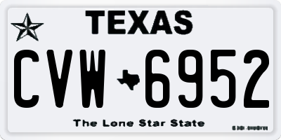 TX license plate CVW6952