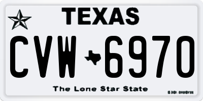 TX license plate CVW6970