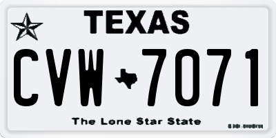 TX license plate CVW7071