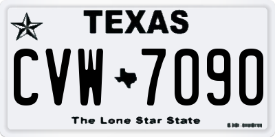 TX license plate CVW7090