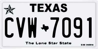 TX license plate CVW7091
