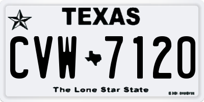 TX license plate CVW7120